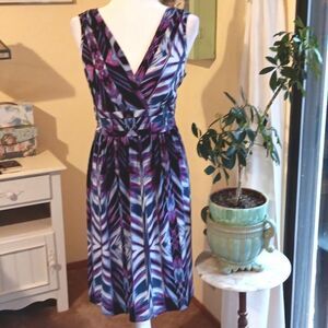 AB Studio Soft Knit Empire Dress. Chevrons. Native Inspired.